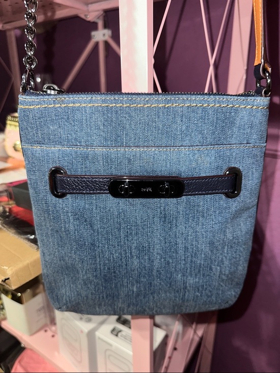 Coach Handbags - COACH Swagger Denim and Leather Crossbody